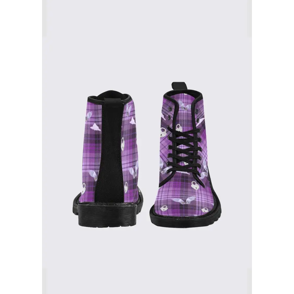 Purple weirdcore eye women’s combat boots - martin for women (black)