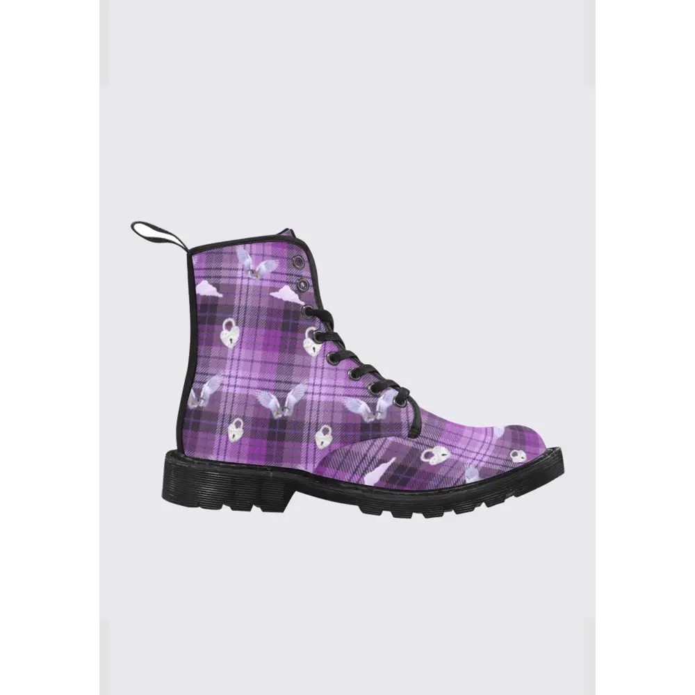 Purple weirdcore eye women’s combat boots - martin for women (black)