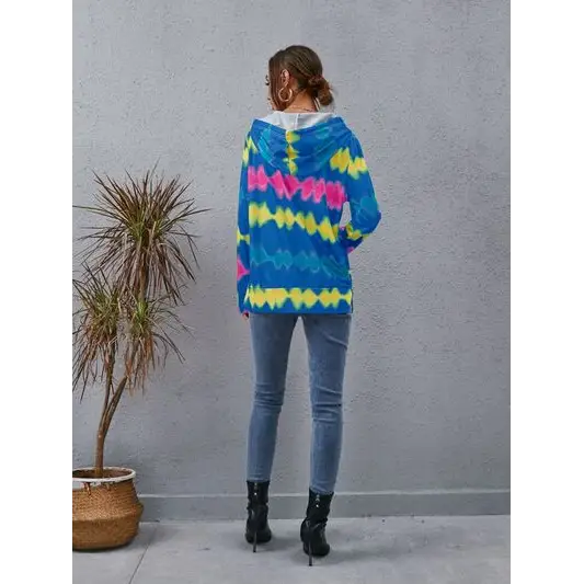 Quarter zip rave psychedelic hoodie