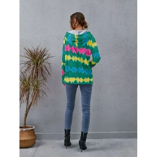 Quarter zip rave psychedelic hoodie