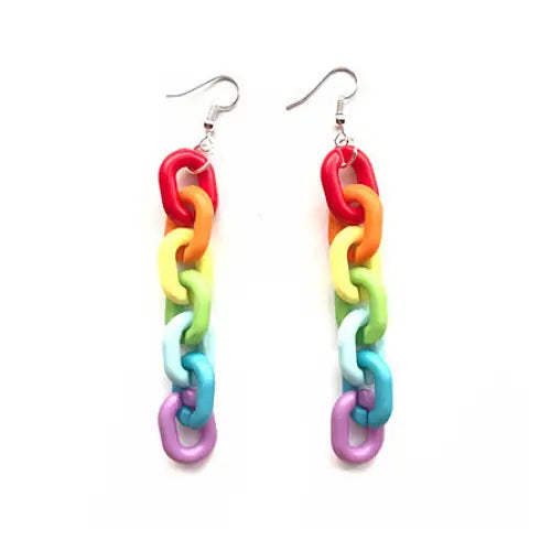 Rainbow chain earrings - standart - earrings