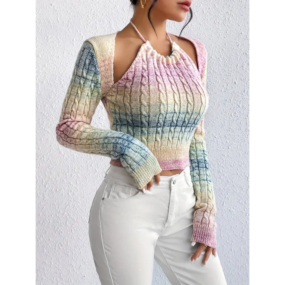 Rainbow crochet top