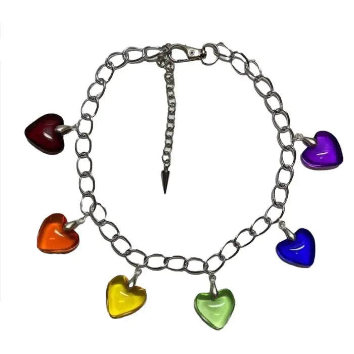 Rainbow heart necklace - standart / multi