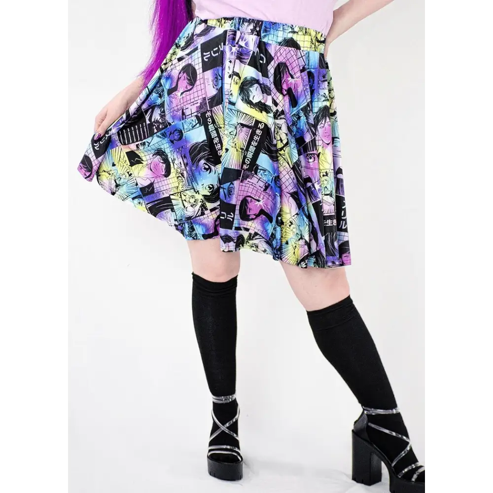 Rainbow manga skirt - xsmall-large - women skirts