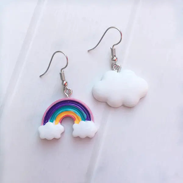 Rainbow n’ cloud earrings - standart - earrings