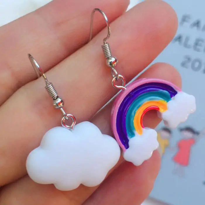 Rainbow n’ cloud earrings - standart - earrings