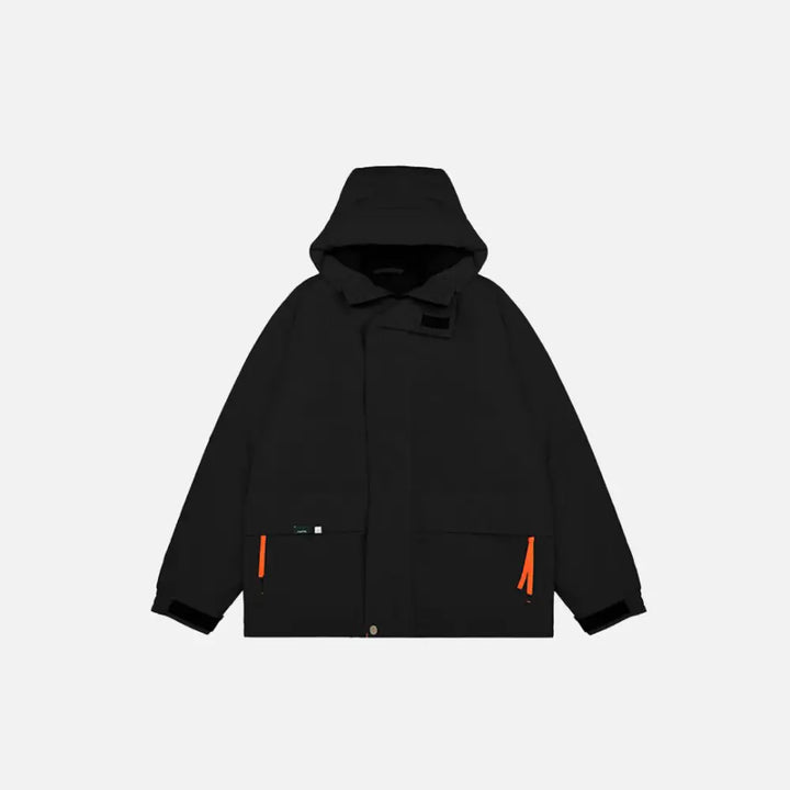 Rainproof solid color jacket y2k - black / m - clothing