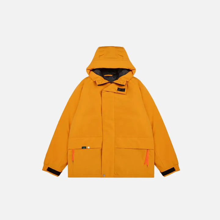 Rainproof solid color jacket y2k - yellow / m - clothing