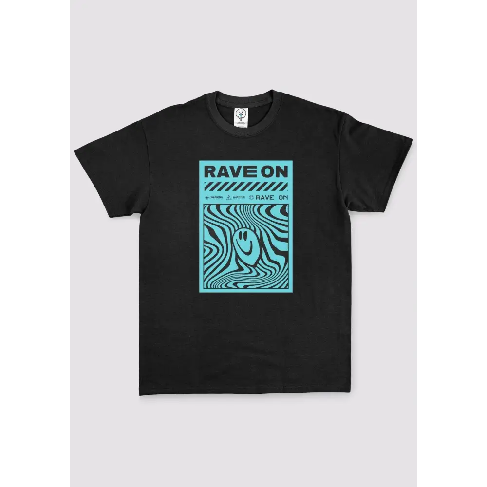 Rave on t-shirt - s / black - t-shirts