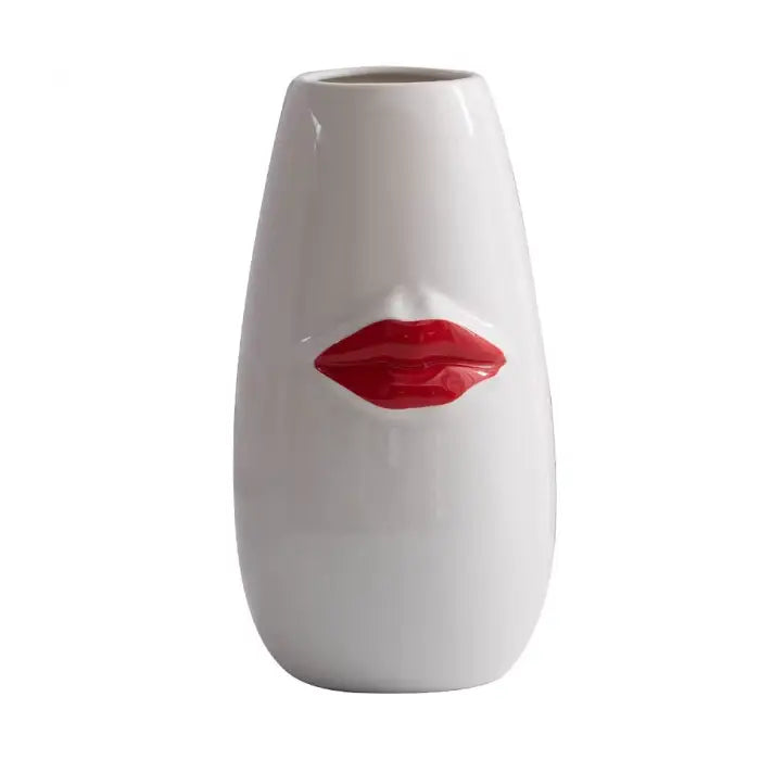 Red lips vase