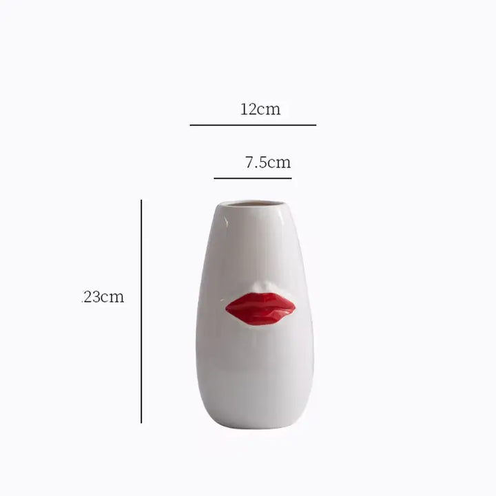 Red lips vase for aesthetic room decor and fun style