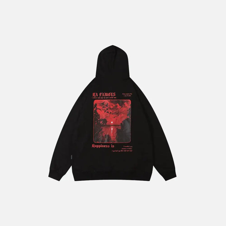 Red moon hoodie y2k - hoodies