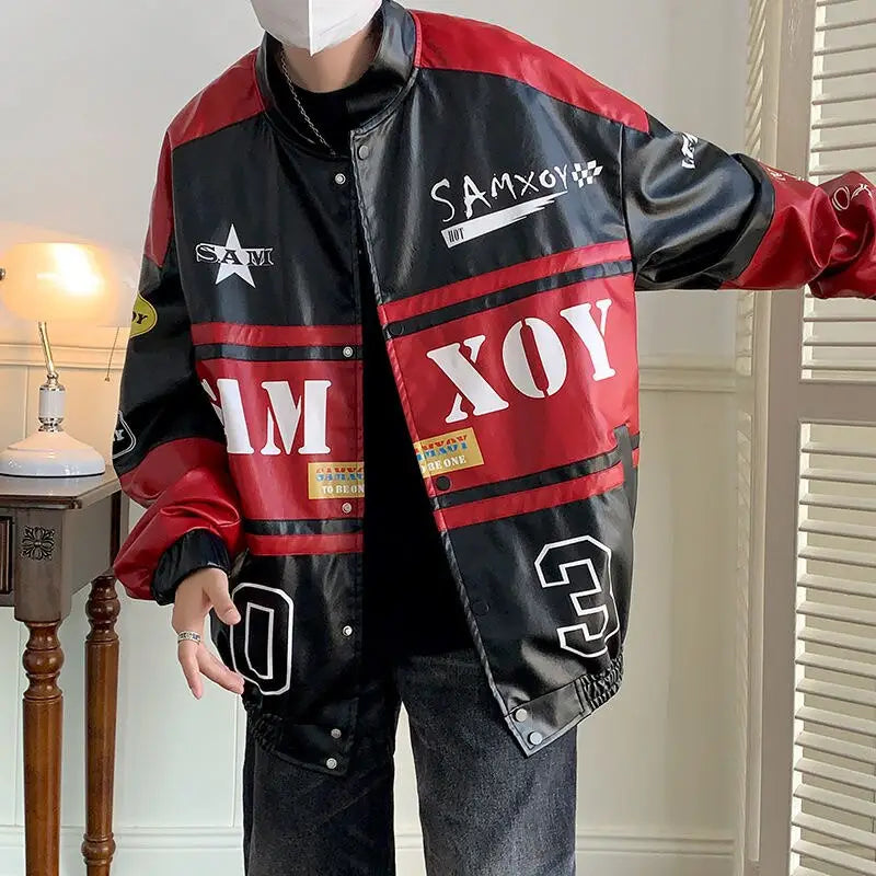 Red y2k running jacket - stylish streetwear style - m