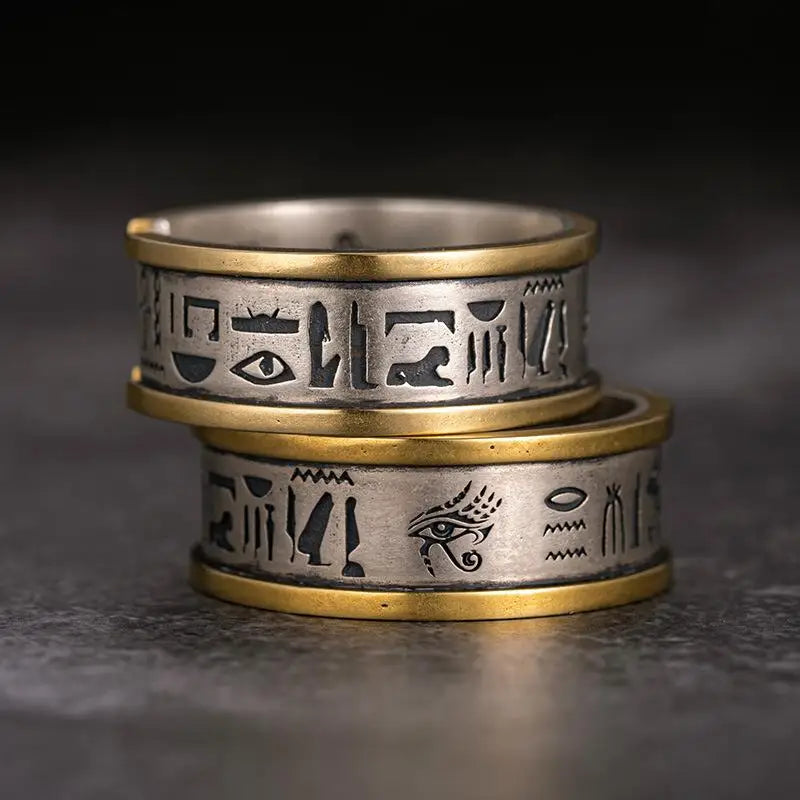 Retro egypt eye of horus silver ring y2k - rings