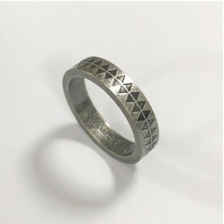 Retro etched sawtooth ring y2k - ancient silver / us no. 6 - rings