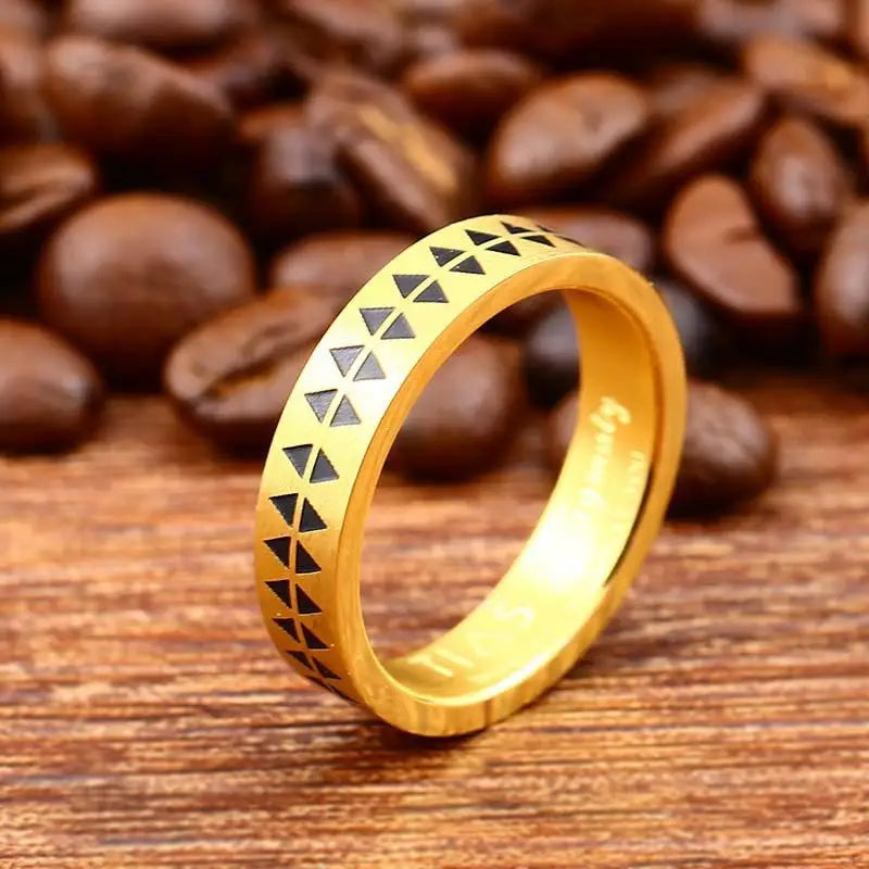 Retro etched sawtooth ring y2k - gold / us no. 6 - rings