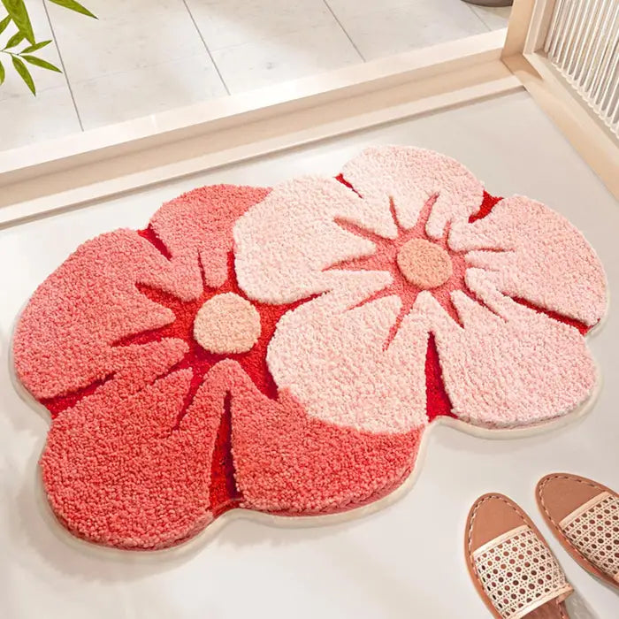 Retro flowers rug for quirky aesthetic room decor