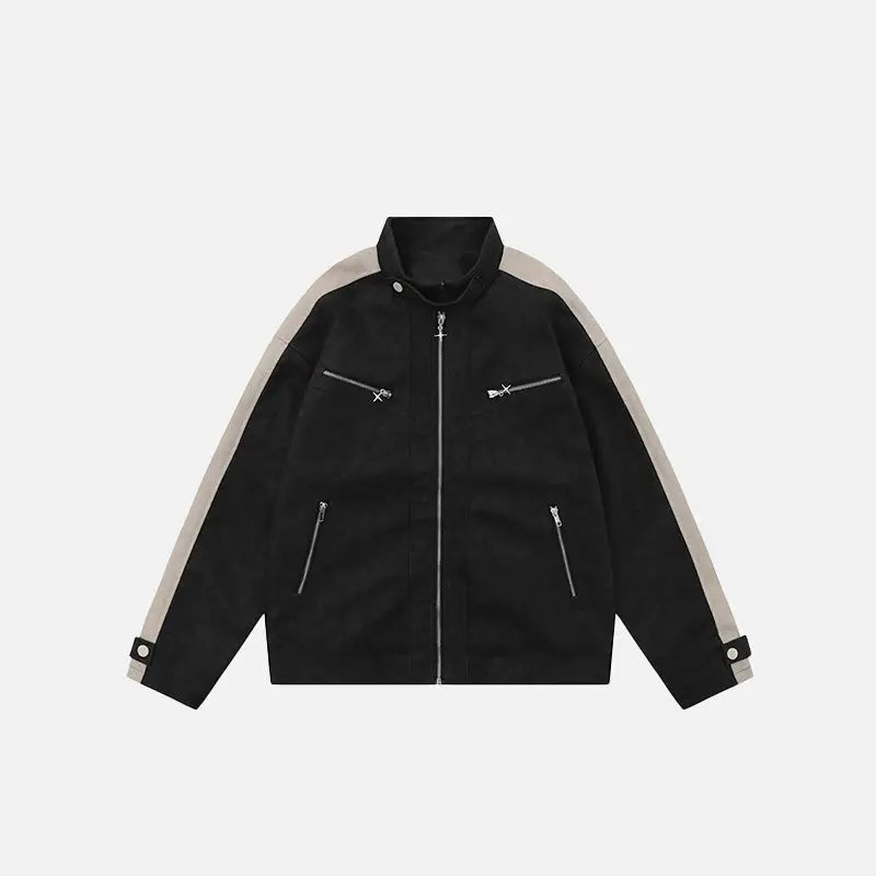 Retro gothic leather jacket y2k - black / s - jackets