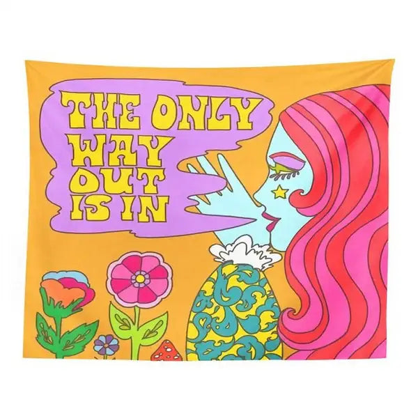 Retro groovy tapestry for a fun and nostalgic touch in your room - 95x73