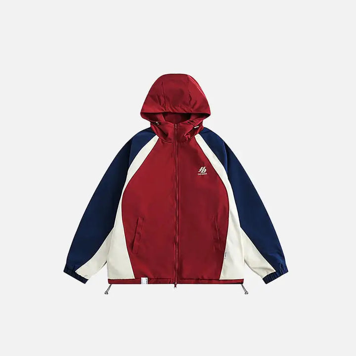 Retro loose windbreaker jacket y2k - red / m - jackets