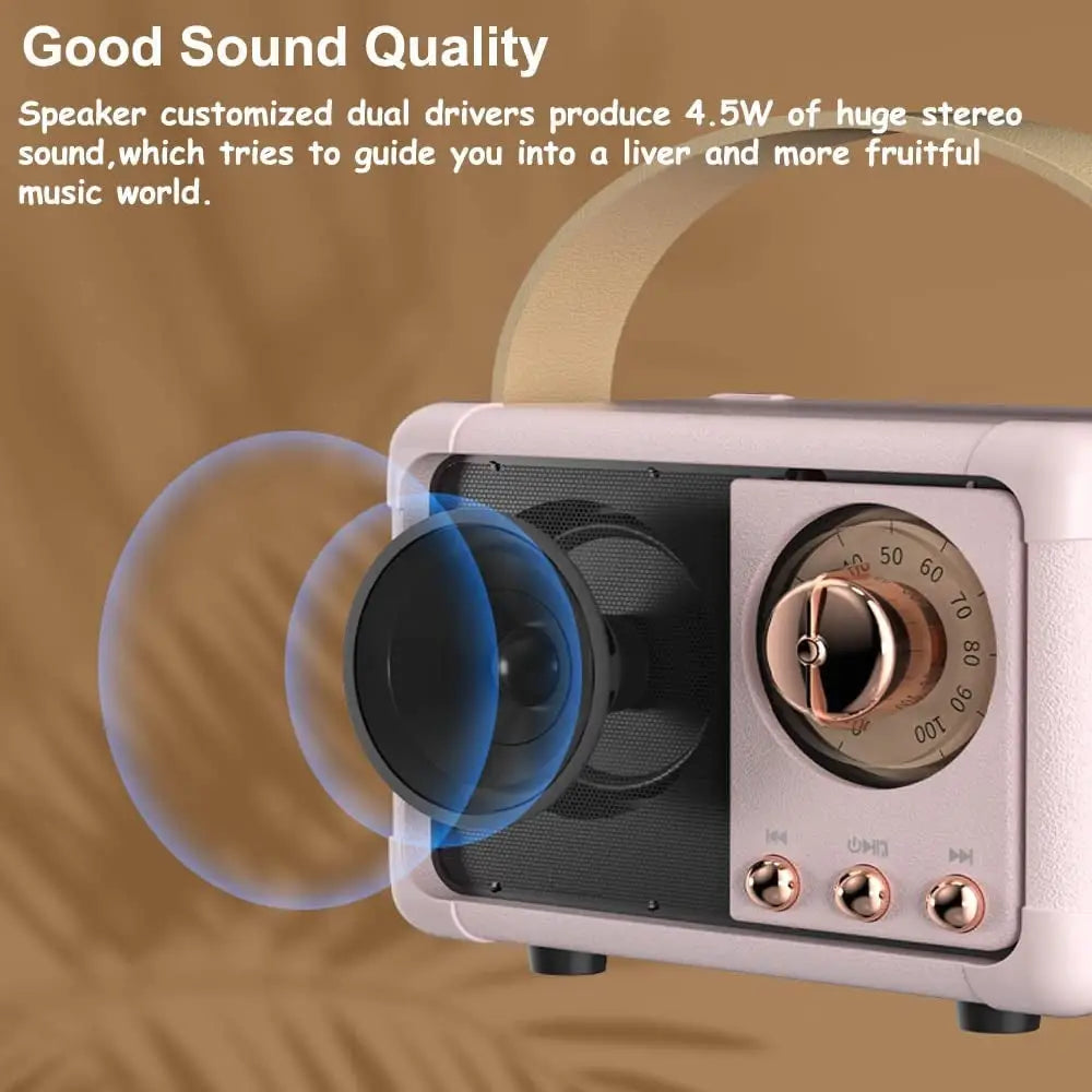 Retro sound mini bluetooth speaker for clear on-the-go