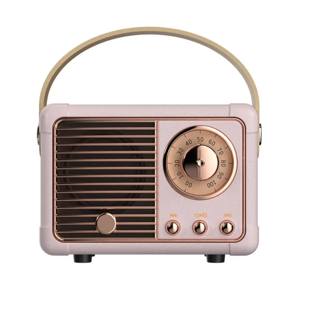 Retro sound mini bluetooth speaker for clear on-the-go - pink