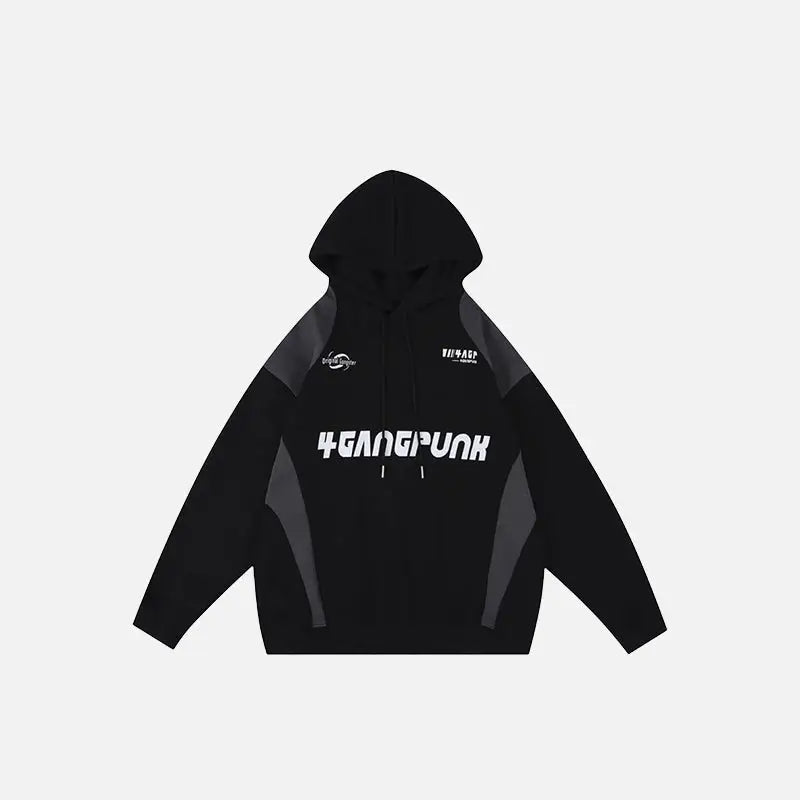 Retro sports hoodie y2k - black / m - hoodies