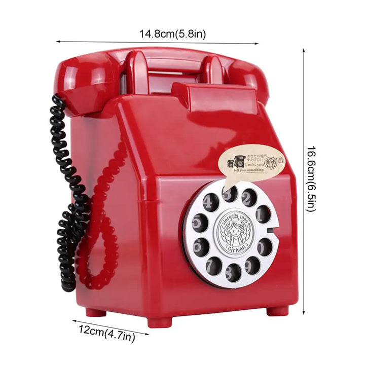 Retro telephone money box for aesthetic room decor