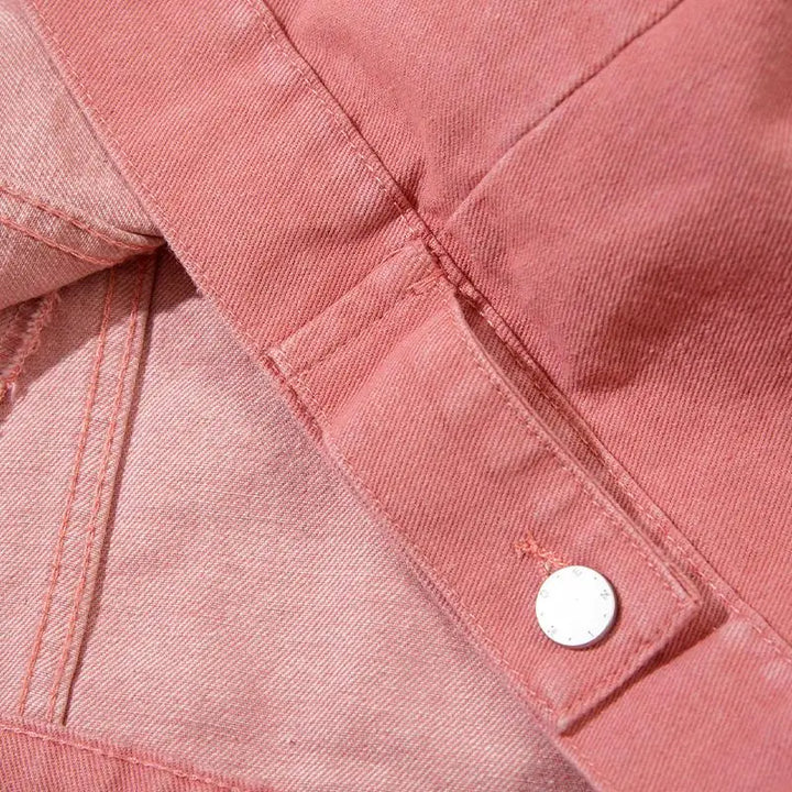 Ripped pink denim jacket y2k