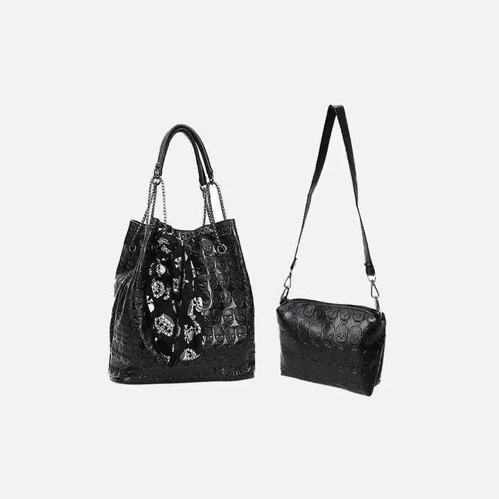 Rivet skull gothic shoulder bag y2k - type d - handbags