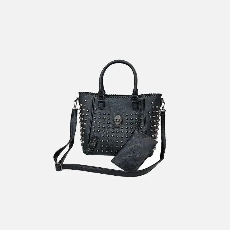 Rivet skull gothic shoulder bag y2k - type e - handbags