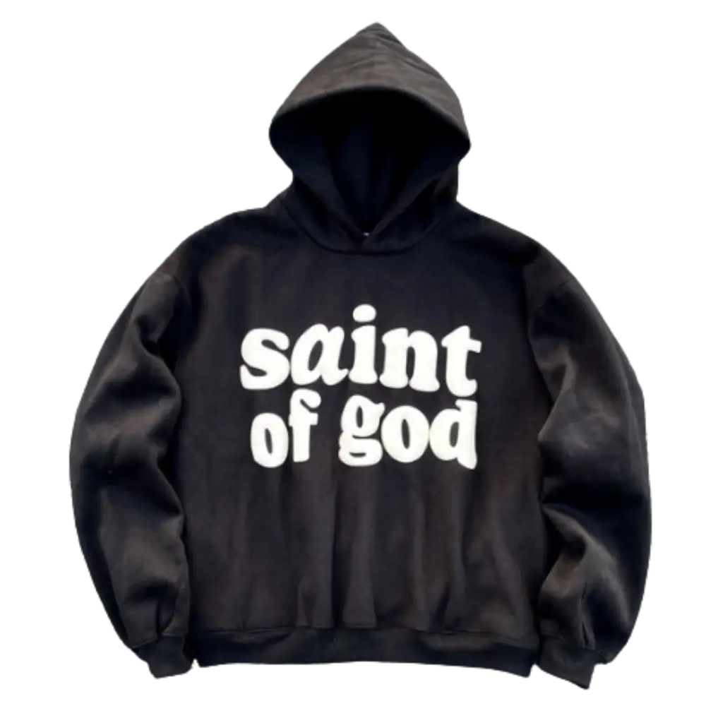 Saint of god hoodie black 700gsm y2k - washed / s