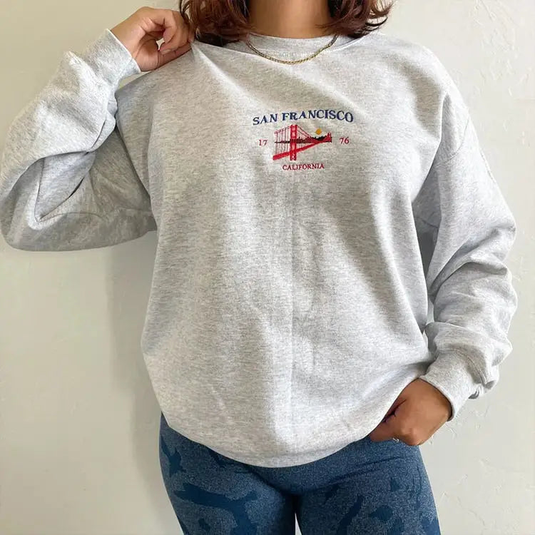 San francisco embroidery sweatshirt - sweatshirts