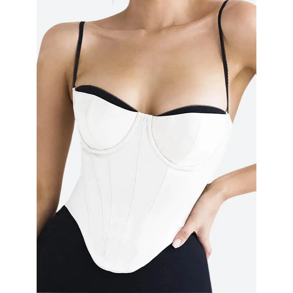 Satin corset top with structured design for y2k style