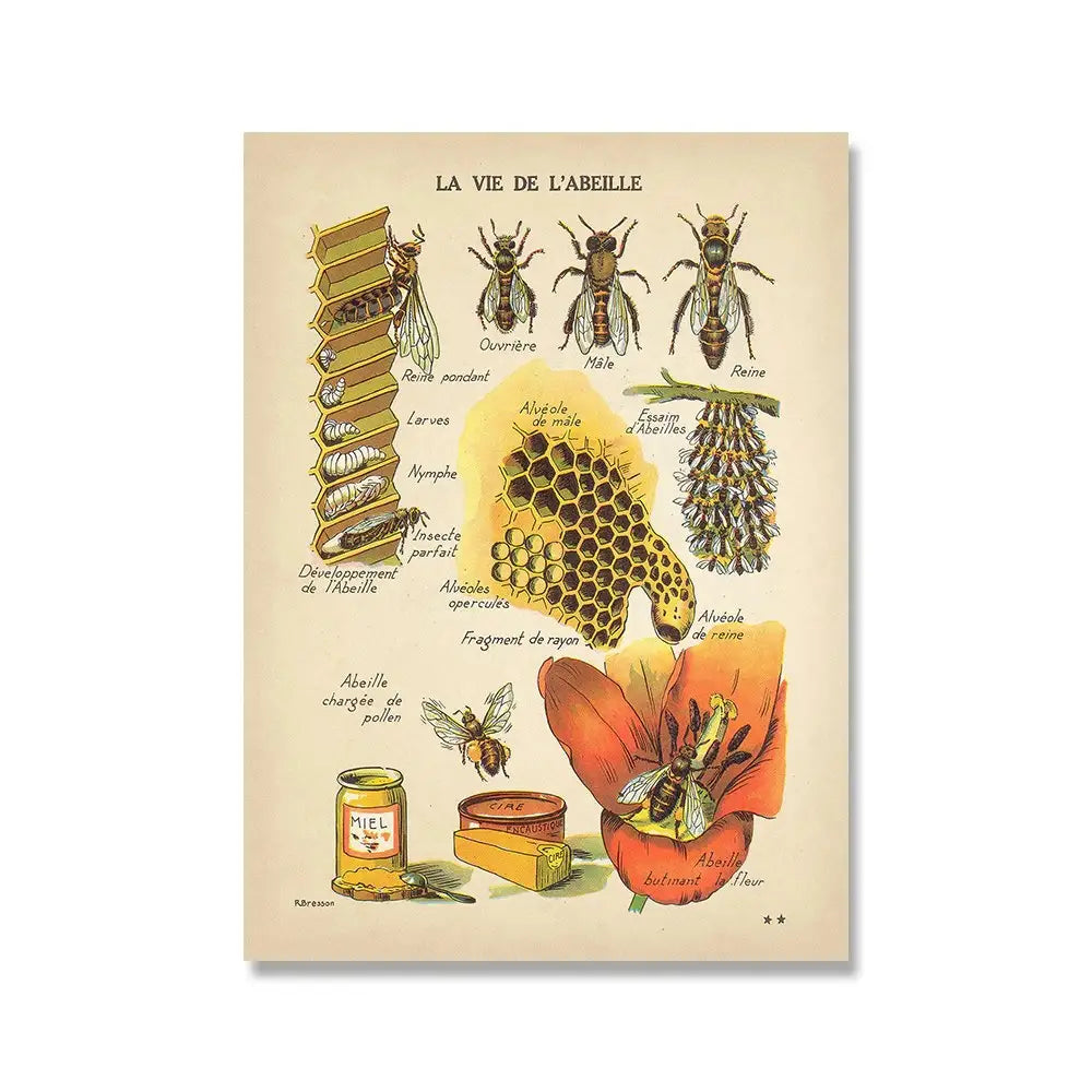 Save the bees poster for nature lovers y2k style - 10x15 cm / 3.9x5.9 in - posters prints & visual artwork