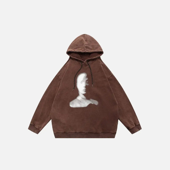 Schizophrenia hoodie y2k - brown / m - hoodies