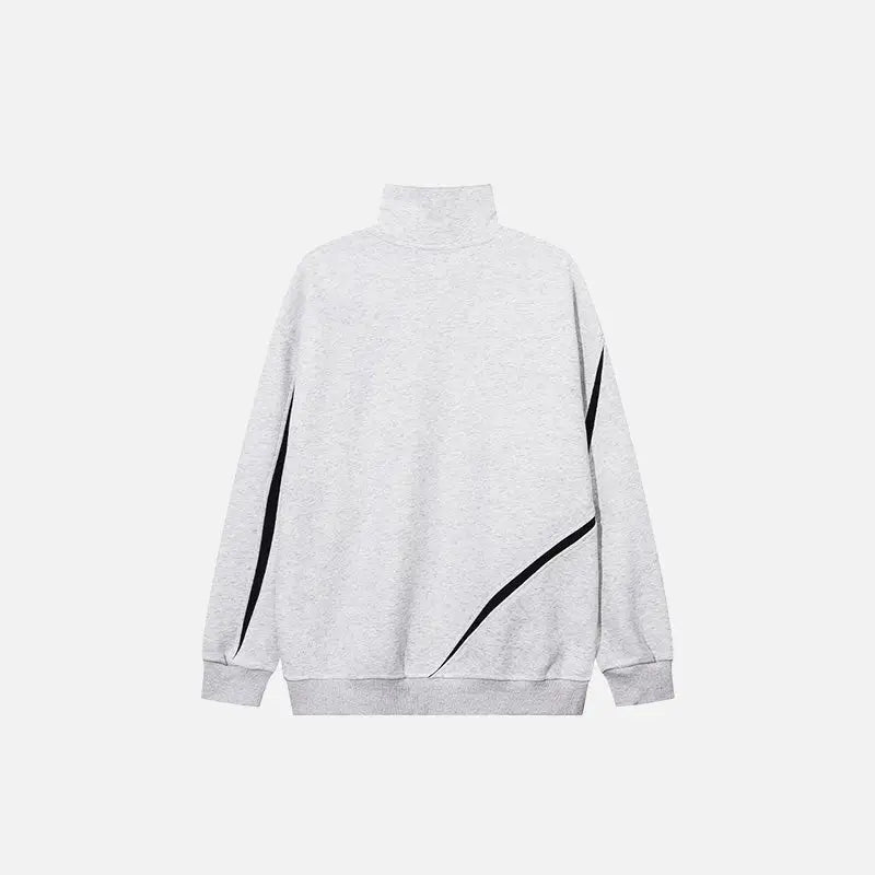 Scratched half zip-up sweatshirt y2k - hoodies
