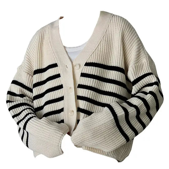 Y2k striped aesthetic cardigan full zip jacket for trendy looks