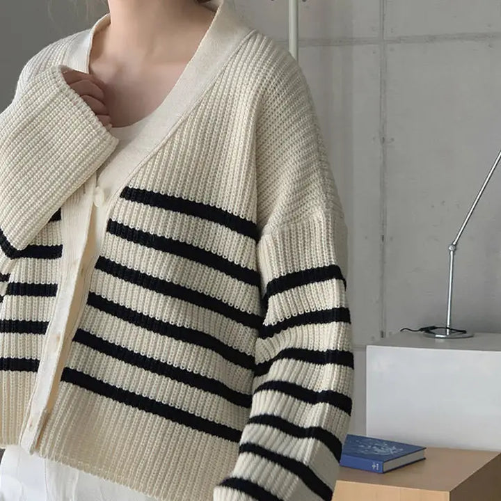 Y2k striped aesthetic cardigan full zip jacket for trendy looks