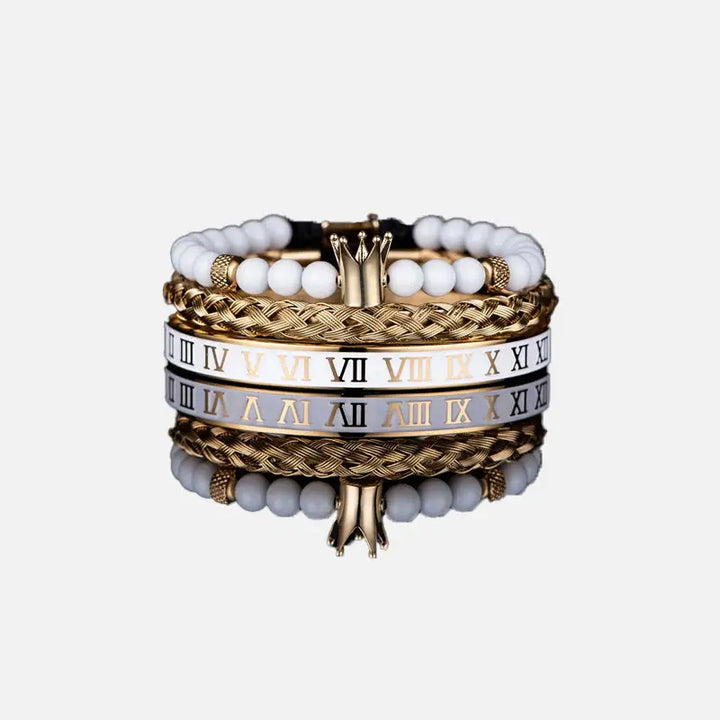 Set crown stainless steel bracelet y2k - cz - bracelets