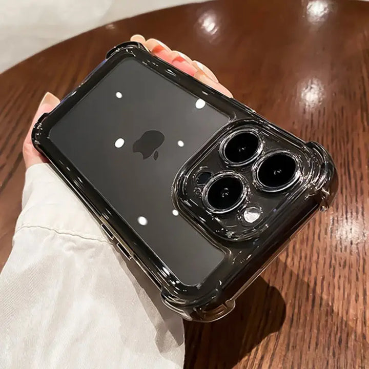 Shockproof transparent clear iphone case y2k - black / for 7 - cases