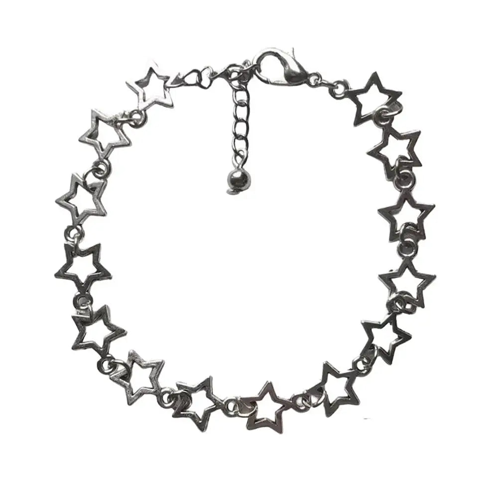 Y2k star-shaped charm bracelet in zinc alloy - standart / silver - bracelet