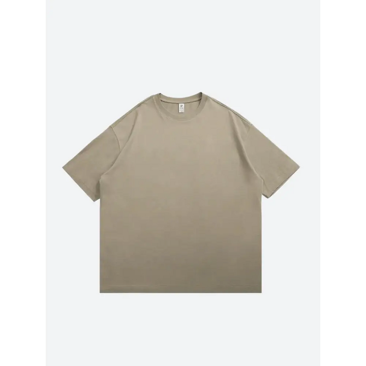 Skater casual basic tee for comfortable streetwear vibes - beige / s