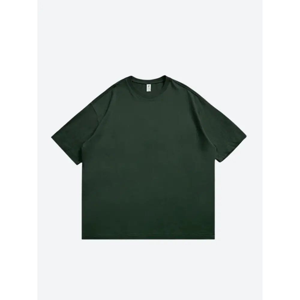 Skater casual basic tee for comfortable streetwear vibes - dark green / s