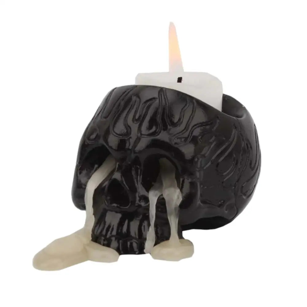 Skull candle holder for grunge and witchcore aesthetic styles