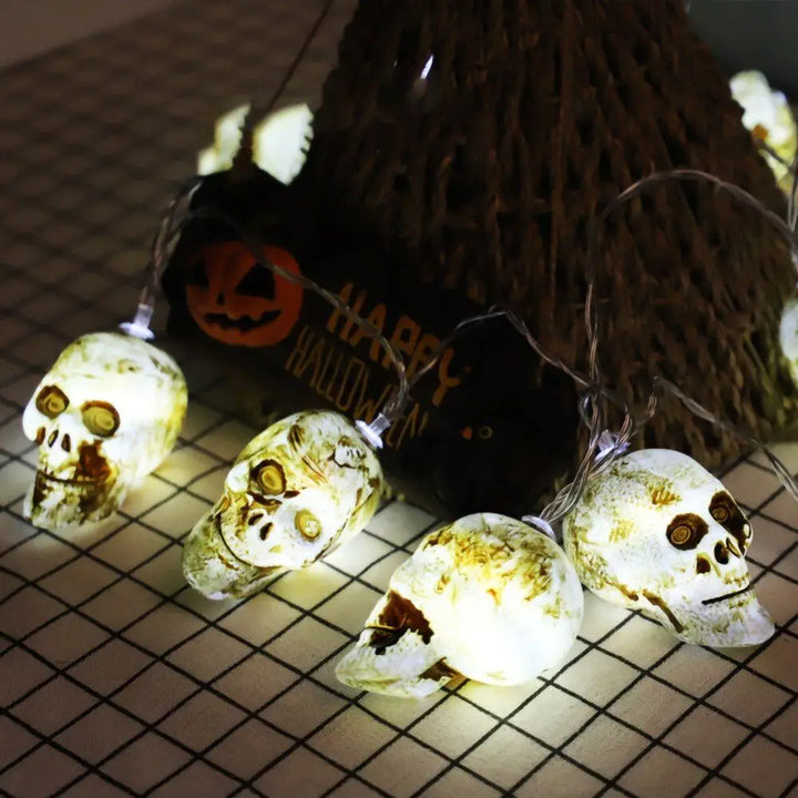 Skull string lights for a spooky ambiance in any room