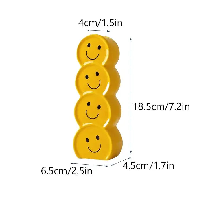 Smiley face emoji vase for quirky room decor and cheerful plants