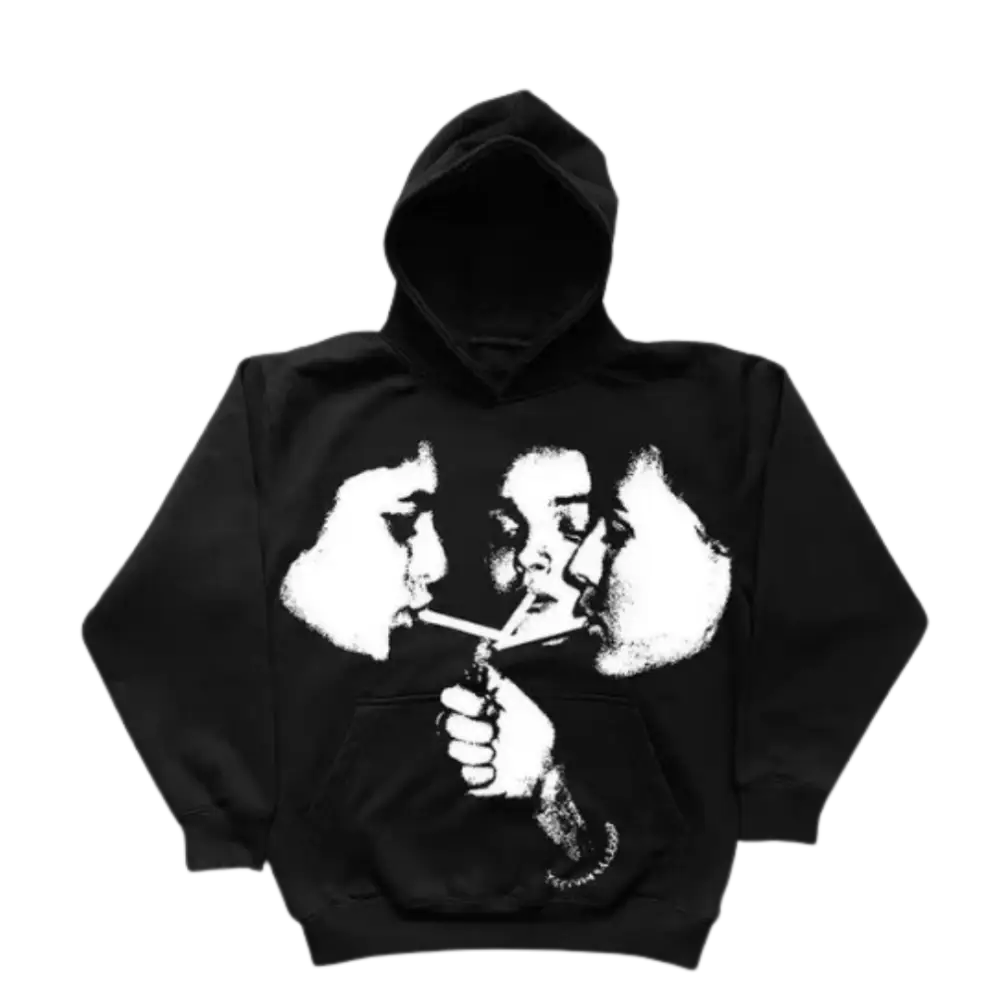 Smoking hoodie y2k - black / s