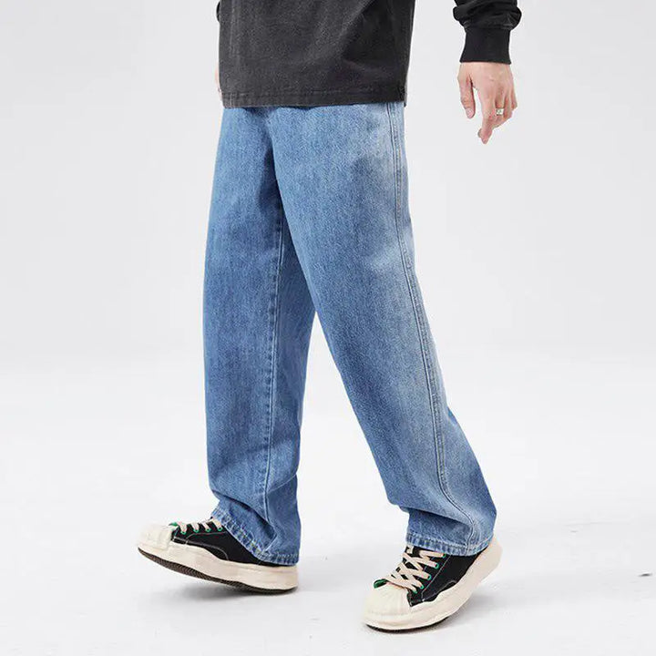 Soft boy aesthetic casual jeans with adjustable waist