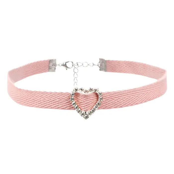 Soft girl aesthetic heart choker and accessories collection - standart / pink - necklace